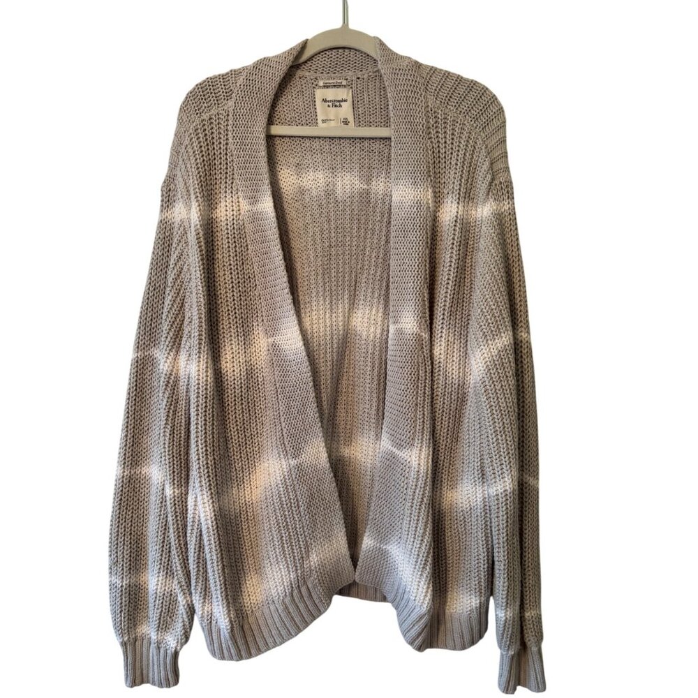 Abercrombie & Fitch Light Beige Knit Open-Front Cardigan